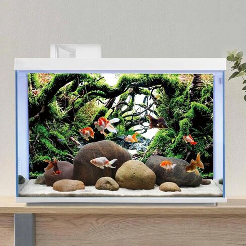 AWERT 72x18 inches Branches Fish Tank Background Green Algae Aquarium Background River Bed & Lake Aquarium Background Vinyl Background in Saudi Arabia