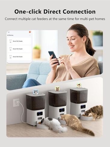 Automatic Cat Feeder - 6L WiFi Cat Feeder for Remote Feeding with APP Control, Low Food & Blockage Sensor, Sandpoy Timed Pet Feeder for Cats & Dogs, Up to 10 Meals Per Day in Saudi Arabia