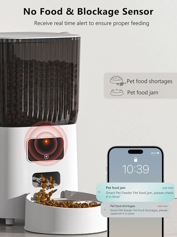 Automatic Cat Feeder - 6L WiFi Cat Feeder for Remote Feeding with APP Control, Low Food & Blockage Sensor, Sandpoy Timed Pet Feeder for Cats & Dogs, Up to 10 Meals Per Day in Saudi Arabia