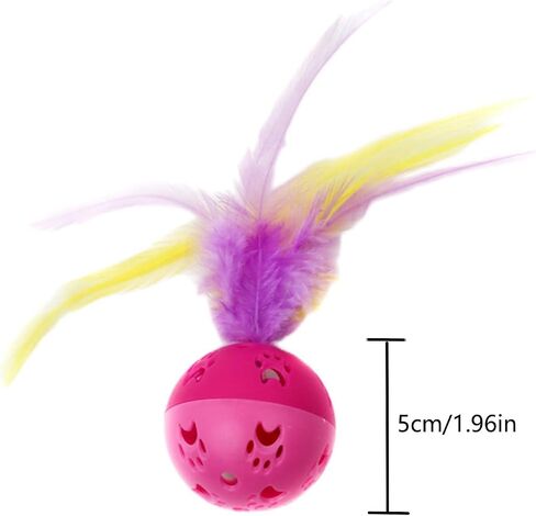 Cat Balls Interactive Cat Toy Cat Feather Balls with Loud Bell Inside (2Pcs Blue) in Kuwait