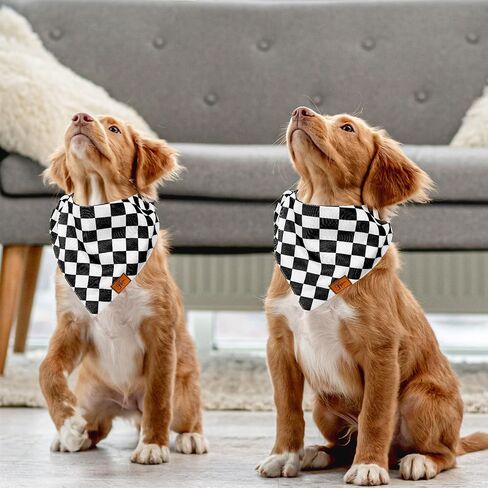Black Checkered Dog Bandana Race Car Checkered Flag Fabric Pet Scarf Medium Sizes Adjustable Pet Neckerchief Dog Bibs for Cat Dog Birthday Costume Accessories in Saudi Arabia