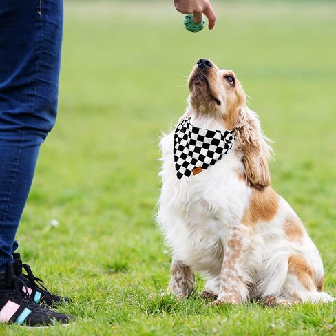 Black Checkered Dog Bandana Race Car Checkered Flag Fabric Pet Scarf Medium Sizes Adjustable Pet Neckerchief Dog Bibs for Cat Dog Birthday Costume Accessories in Saudi Arabia