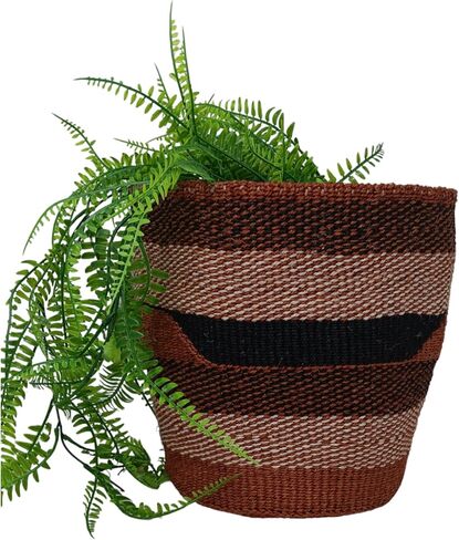 Round Plant Baskets with Geometric Patterns, Woven Rustic Baskets for Plants, Sisal Woven Plant Baskets (Style 12) in Saudi Arabia