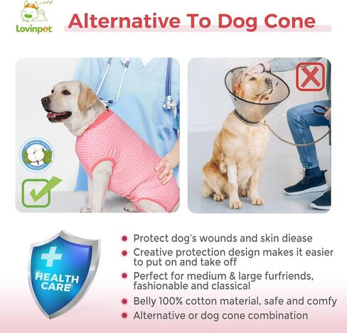 بدلة تعافي الكلاب من LovinPet أنثى: بدلة تعافي جراحي للكلاب أنثى وذكور حماية ضد اللعق تغطية كاملة للجسم ضد التساقط in Saudi Arabia