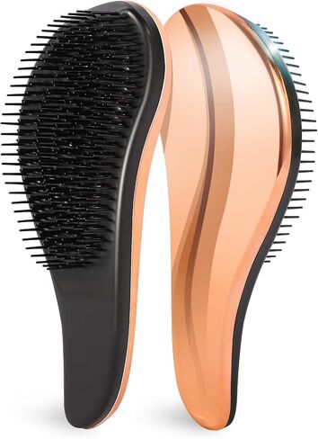 Cat & Dog Brush with Soft Rubber Pins - Pet Hair Brush- Cat Brushes for Indoor Cats, No Scratching Removes Hair Mats Tangles and Loose Fur for Short to Long Haired (Rose Gold) in Saudi Arabia