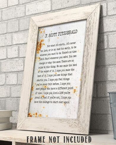"I Love You and That's the Beginning and End of Everything"–16x20 Stretched Canvas Poster– F. Scott Fitzgerald's Quote, Romantic Literary Art, Inspirational Home Decor, Minimalist & Iconic Love Design in Saudi Arabia