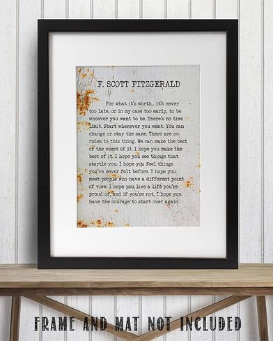 "I Love You and That's the Beginning and End of Everything"–16x20 Stretched Canvas Poster– F. Scott Fitzgerald's Quote, Romantic Literary Art, Inspirational Home Decor, Minimalist & Iconic Love Design in Saudi Arabia