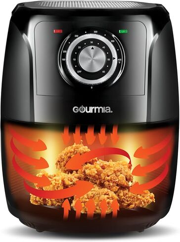 مقلاة هوائية Gourmia GAF566 بسعة 5 لتر - بدون قلي صحي بالزيت - أدوات تحكم كلاسيكية في المقبض - سهلة التنظيف - يتضمن كتاب الوصفات in Kuwait