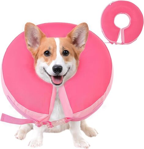 SAWMONG Inflatable Dog Cone Collar After Surgery,Soft Recovery Collar for Dogs and Cats,Dog Neck Collar for Small Medium Large Dogs,Alternative E Collar No Blocking Vision in Saudi Arabia