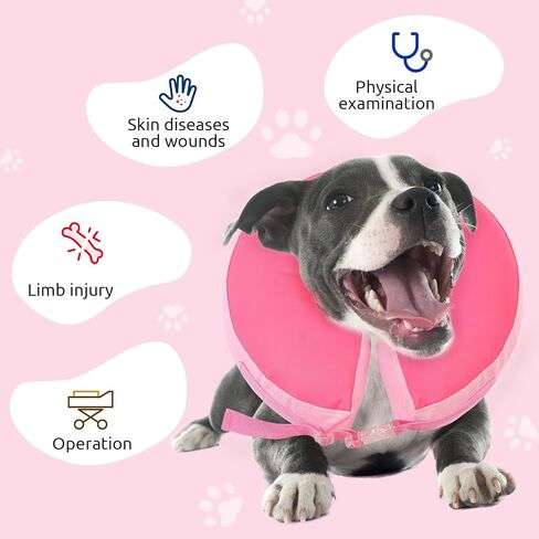 SAWMONG Inflatable Dog Cone Collar After Surgery,Soft Recovery Collar for Dogs and Cats,Dog Neck Collar for Small Medium Large Dogs,Alternative E Collar No Blocking Vision in Saudi Arabia