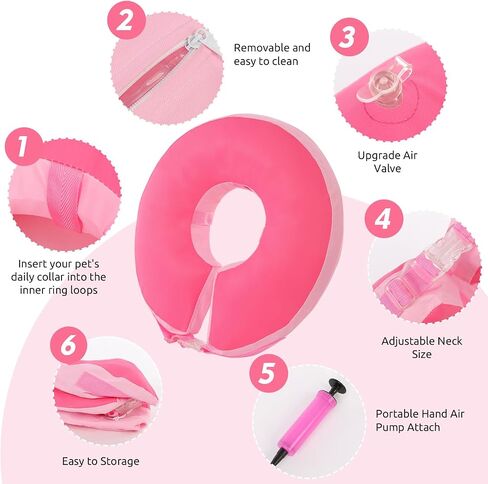 SAWMONG Inflatable Dog Cone Collar After Surgery,Soft Recovery Collar for Dogs and Cats,Dog Neck Collar for Small Medium Large Dogs,Alternative E Collar No Blocking Vision in Saudi Arabia