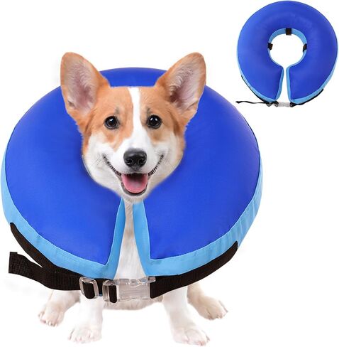 SAWMONG Inflatable Dog Cone Collar After Surgery,Soft Recovery Collar for Dogs and Cats,Dog Neck Collar for Small Medium Large Dogs,Alternative E Collar No Blocking Vision in Saudi Arabia