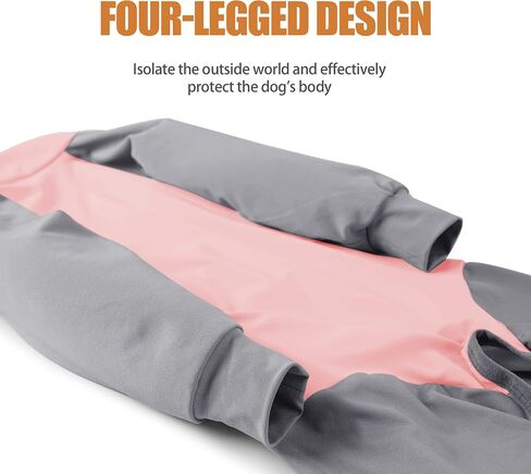 Dog Recovery Suit, Abdominal Wound After Surgery Wear, Prevent Licking Wounds, E-Collar & Cone Alternatives, Long Sleeve Postoperative Shirts Dog Bodysuit Prevent Shedding(Medium, Pink) in Saudi Arabia