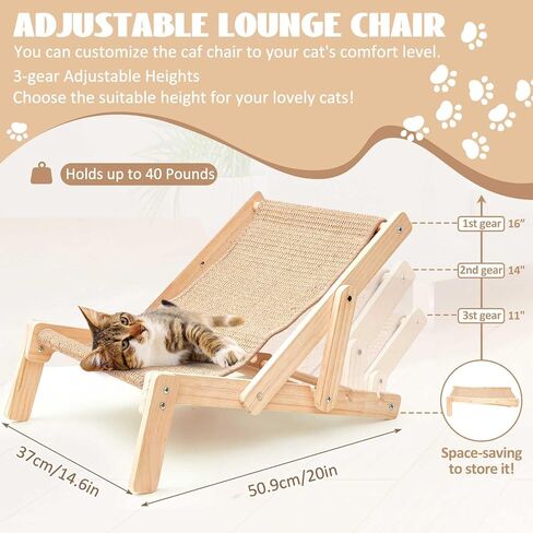 قطعتان من كرسي صالة السيزال للقطط وعمود خدش شجرة نخيل جوز الهند من الورق المقوى لخدش القطط مع 3 تروس قابلة للتعديل لسرير السيزال بارتفاع أرجوحة وعمود خدش وحبال معلقة وكرات للقطط الكبيرة in Kuwait