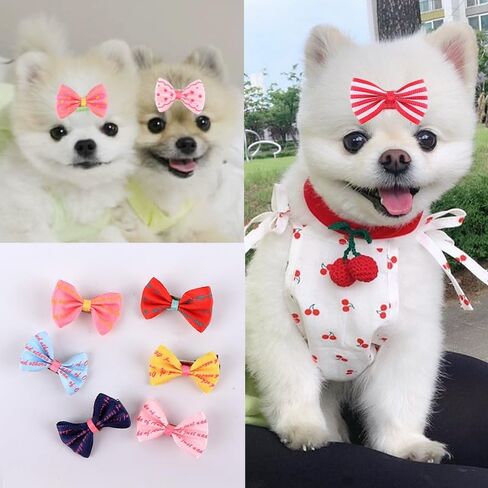 30PCS Dog's Hair Bows with Metal Clips Cat Puppy Dog Bows Cute Pet Small Dog Hair Bows Clips Handmade Hair Accessories Bow for Doggies Cat in Saudi Arabia