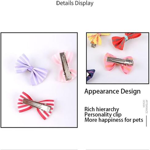 30PCS Dog's Hair Bows with Metal Clips Cat Puppy Dog Bows Cute Pet Small Dog Hair Bows Clips Handmade Hair Accessories Bow for Doggies Cat in Saudi Arabia