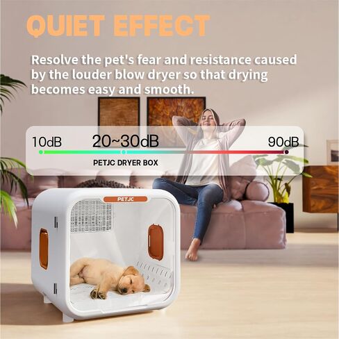 Automatic Pet Dryer Box for Cats and Small Dogs,Ultra Quiet Dog Hair Dryer 71L Capacity with Smart Temperature Control and 360 Drying (orange-plus) in Saudi Arabia