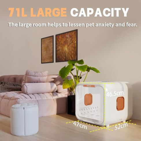 Automatic Pet Dryer Box for Cats and Small Dogs,Ultra Quiet Dog Hair Dryer 71L Capacity with Smart Temperature Control and 360 Drying (orange-plus) in Saudi Arabia