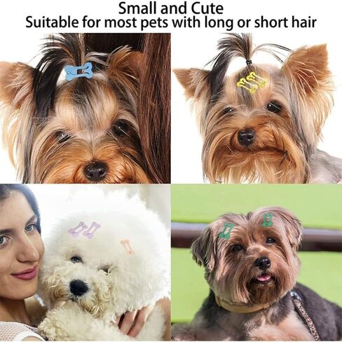 10Pcs Multicolour Hair Clips for Dogs, Small Dog Bow Mini Bone Snap Dog Barrette for Small Dog Hair, Tiny Pet Grooming Hair Accessories for Small Dog Cat, Dog Hair Ties (1Inch) in Saudi Arabia