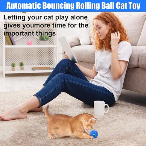 ألعاب القطط التفاعلية 2.0، لعبة القطط الذكية ذاتية التدحرج مع ضوء ملون، قابلة لإعادة الشحن عبر USB، كرة دوارة أوتوماتيكية للقطط المتحركة للقطط البالغة في الأماكن المغلقة التي تشعر بالملل in Kuwait