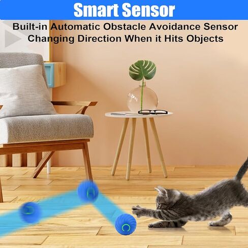 ألعاب القطط التفاعلية 2.0، لعبة القطط الذكية ذاتية التدحرج مع ضوء ملون، قابلة لإعادة الشحن عبر USB، كرة دوارة أوتوماتيكية للقطط المتحركة للقطط البالغة في الأماكن المغلقة التي تشعر بالملل in Kuwait