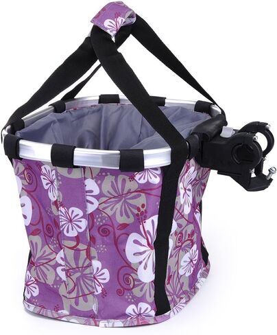 Pet Dog Bike Basket & Carrier Bag- Foldable Detachable Pet Travel Bicycle Basket - Small Animal Dog Cat Rabbit Bike Ride Basket Carrier (Purple) in Saudi Arabia