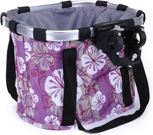 Pet Dog Bike Basket & Carrier Bag- Foldable Detachable Pet Travel Bicycle Basket - Small Animal Dog Cat Rabbit Bike Ride Basket Carrier (Purple) in Saudi Arabia