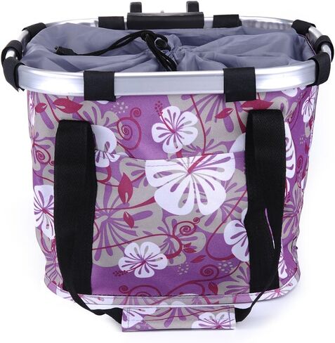 Pet Dog Bike Basket & Carrier Bag- Foldable Detachable Pet Travel Bicycle Basket - Small Animal Dog Cat Rabbit Bike Ride Basket Carrier (Purple) in Saudi Arabia