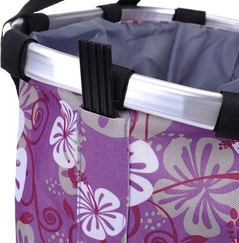 Pet Dog Bike Basket & Carrier Bag- Foldable Detachable Pet Travel Bicycle Basket - Small Animal Dog Cat Rabbit Bike Ride Basket Carrier (Purple) in Saudi Arabia