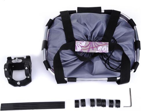Pet Dog Bike Basket & Carrier Bag- Foldable Detachable Pet Travel Bicycle Basket - Small Animal Dog Cat Rabbit Bike Ride Basket Carrier (Purple) in Saudi Arabia