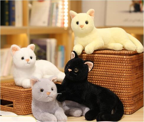 Cute cat Plush Toys, pet Animal Stuffed Toys, Children's Gifts, (Black) in Saudi Arabia