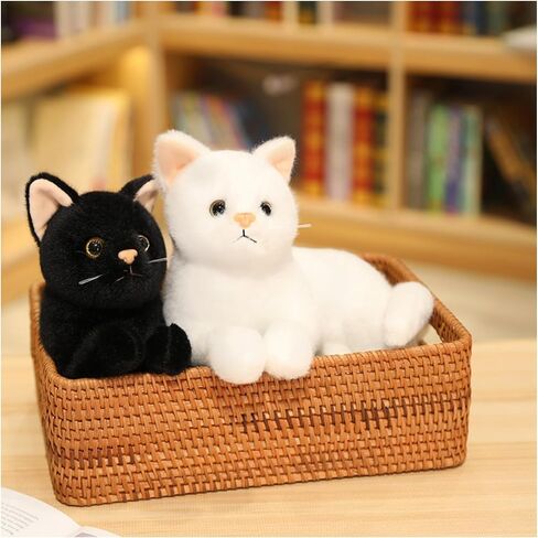 Cute cat Plush Toys, pet Animal Stuffed Toys, Children's Gifts, (Black) in Saudi Arabia