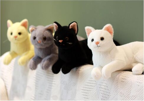 Cute cat Plush Toys, pet Animal Stuffed Toys, Children's Gifts, (Black) in Saudi Arabia
