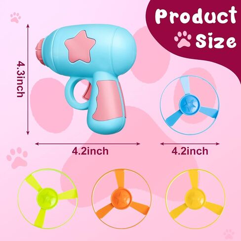 Sratte 36 Pcs Cat Fetch Toy with Colorful Flying Propellers Set, Cat Playing Tracking Interactive Toys Flying Cat Toy for Kitten Indoor Outdoor Chasing Training Hunting, 6 Launchers and 30 Propellers in Saudi Arabia