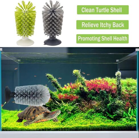 4 Pack Turtle Brush - Turtle Shell Cleaning Brush with Suction Cup for Tank Remove Aquatic Mud Dirt Tortoises Back Scratches Brush Promoting Shell Health for Red Eared Slider Turtle (4 Pack) in Saudi Arabia