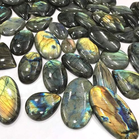 100 carats Natural Iridescent Spectrolite Labradorite Gemstone Wholesale Cabochons Lot, Jewelry Making Loose Gemstone, DIY, Wire Wrapping, Healing Crystals, Bulk Gemstone, 2 to 4pcs in Saudi Arabia