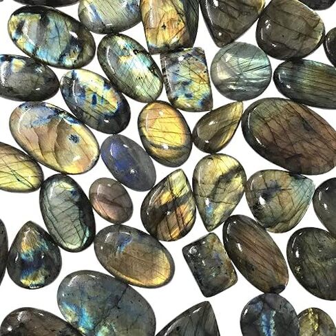 100 carats Natural Iridescent Spectrolite Labradorite Gemstone Wholesale Cabochons Lot, Jewelry Making Loose Gemstone, DIY, Wire Wrapping, Healing Crystals, Bulk Gemstone, 2 to 4pcs in Saudi Arabia