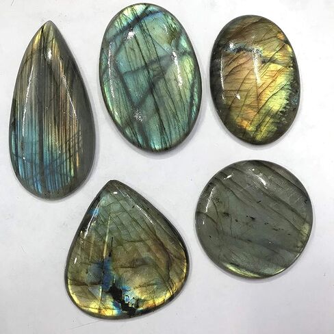 100 carats Natural Iridescent Spectrolite Labradorite Gemstone Wholesale Cabochons Lot, Jewelry Making Loose Gemstone, DIY, Wire Wrapping, Healing Crystals, Bulk Gemstone, 2 to 4pcs in Saudi Arabia