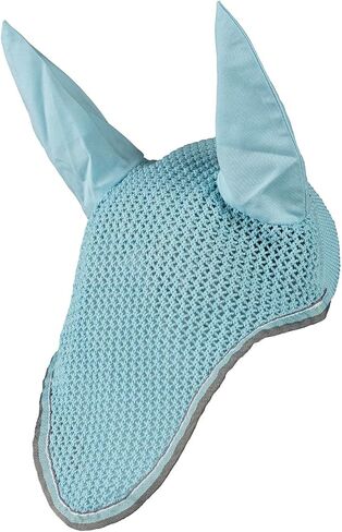 Horze Adepto Cotton Crochet Insect and Fly Protection Horse Ear Net with Cotton Ear Covers - Beetle Khaki Green - Horse in Saudi Arabia