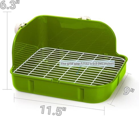 مرحاض صندوق فضلات الأرانب، زاوية بلاستيكية مربعة لتدريب نونية الحيوانات الأليفة، صينية براز شبكية للحيوانات الصغيرة مع مغرفة وبطانة للاستعمال مرة واحدة، ملحقات فراش الأرنب للهامستر القنفذ، أخضر in Kuwait
