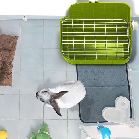 مرحاض صندوق فضلات الأرانب، زاوية بلاستيكية مربعة لتدريب نونية الحيوانات الأليفة، صينية براز شبكية للحيوانات الصغيرة مع مغرفة وبطانة للاستعمال مرة واحدة، ملحقات فراش الأرنب للهامستر القنفذ، أخضر in Kuwait