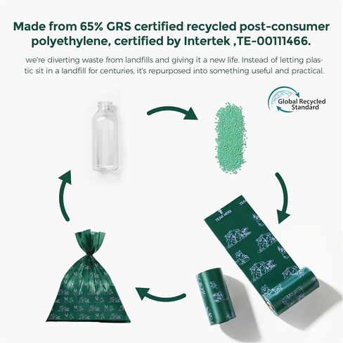Dog Poop Bags Rolls, Extra Thick and Leak-proof Poop Bags for Dogs, 270 Bags 18 Refill Rolls, Scented Waste Bag for Dog and Cat, Made from 65% Recycled Plastics in Saudi Arabia