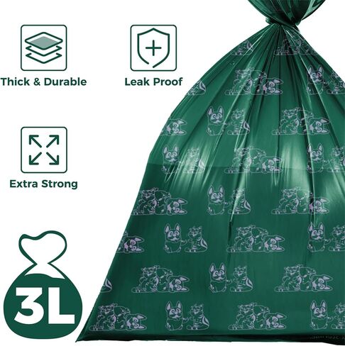 Dog Poop Bags Rolls, Extra Thick and Leak-proof Poop Bags for Dogs, 270 Bags 18 Refill Rolls, Scented Waste Bag for Dog and Cat, Made from 65% Recycled Plastics in Saudi Arabia