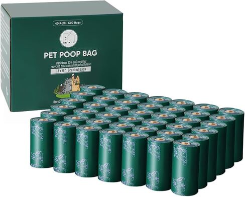 Dog Poop Bags Rolls, Extra Thick and Leak-proof Poop Bags for Dogs, 270 Bags 18 Refill Rolls, Scented Waste Bag for Dog and Cat, Made from 65% Recycled Plastics in Saudi Arabia