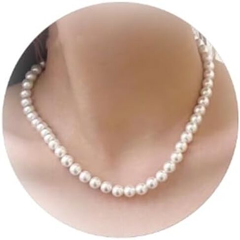 قلادات اللؤلؤ للنساء قابل للتعديل اليدوية اللؤلؤ المختنق قلادة جولة تقليد اللؤلؤ ستراند القلائد لذيذ الزفاف قلادة اللؤلؤ للعرائس مجوهرات بسيطة حساسة هدايا وصيفه الشرف in Kuwait