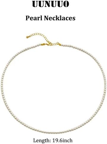 قلادات اللؤلؤ للنساء قابل للتعديل اليدوية اللؤلؤ المختنق قلادة جولة تقليد اللؤلؤ ستراند القلائد لذيذ الزفاف قلادة اللؤلؤ للعرائس مجوهرات بسيطة حساسة هدايا وصيفه الشرف in Kuwait