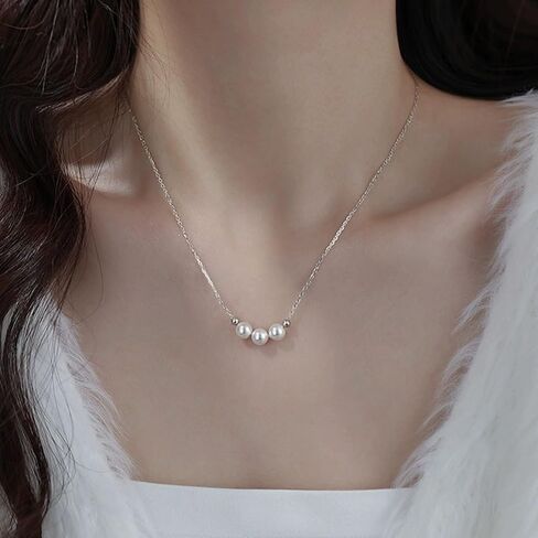 قلادات اللؤلؤ للنساء قابل للتعديل اليدوية اللؤلؤ المختنق قلادة جولة تقليد اللؤلؤ ستراند القلائد لذيذ الزفاف قلادة اللؤلؤ للعرائس مجوهرات بسيطة حساسة هدايا وصيفه الشرف in Kuwait