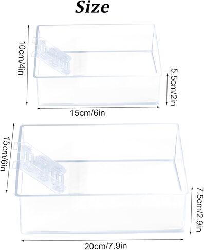 2 PCS Hamster Sand Bath Box with Ladder Transparent Rectangle Animal Sand Bath Container Acrylic Critter's Sand Bath Shower Room and Digging Sand Litter Box for Mice Lemming Gerbils Small Animal in Saudi Arabia