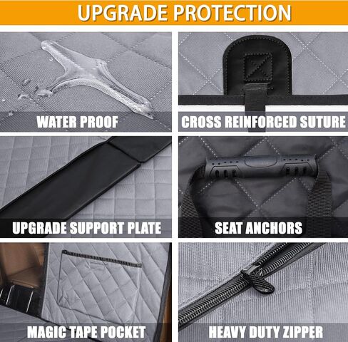 Dog Car Back Seat Extender Cover,Hard Bottom Scratchproof and Waterproof Protector,with Mesh Window and Storage Pocket for Car,SUVs,Trucks Gray in Saudi Arabia