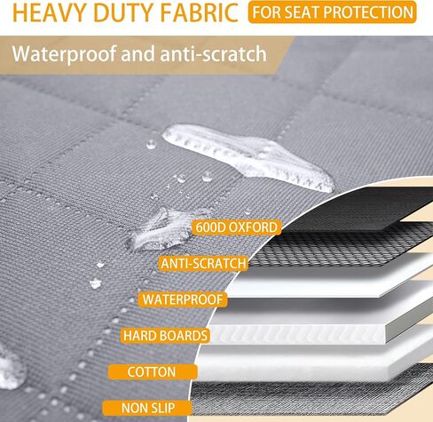 Dog Car Back Seat Extender Cover,Hard Bottom Scratchproof and Waterproof Protector,with Mesh Window and Storage Pocket for Car,SUVs,Trucks Gray in Saudi Arabia